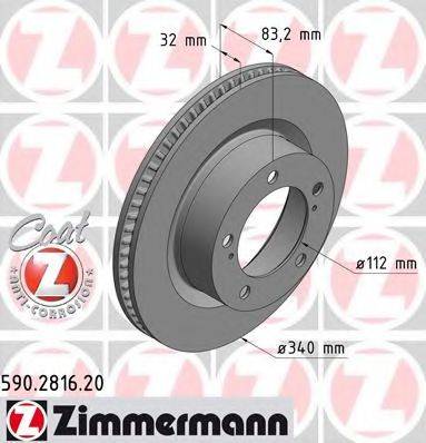 Тормозной диск ZIMMERMANN 590.2816.20