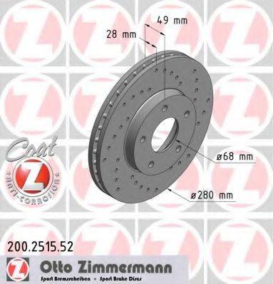 Тормозной диск ZIMMERMANN 200.2515.52