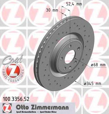 Тормозной диск ZIMMERMANN 100.3356.52