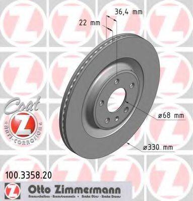 Тормозной диск ZIMMERMANN 100.3358.20