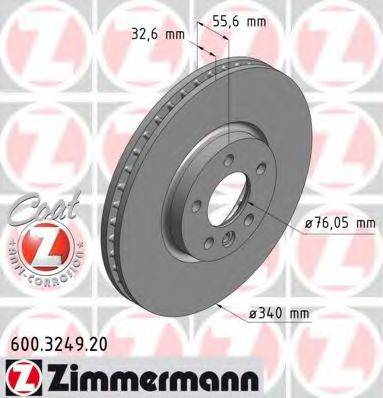 Тормозной диск ZIMMERMANN 600.3249.20