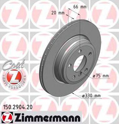 гальмівний диск ZIMMERMANN 150.2904.20