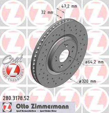 Тормозной диск ZIMMERMANN 280.3178.52