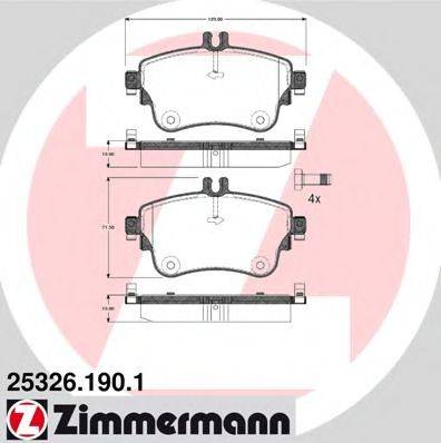 Комплект тормозных колодок, дисковый тормоз ZIMMERMANN 25326.190.1