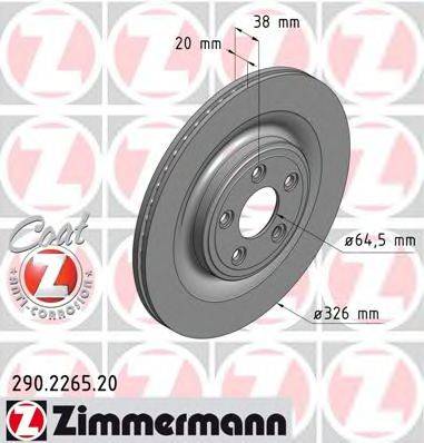 гальмівний диск ZIMMERMANN 290.2265.20
