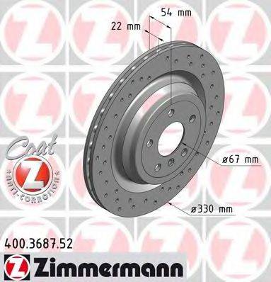 Тормозной диск ZIMMERMANN 400.3687.52
