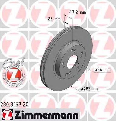 Тормозной диск ZIMMERMANN 280.3167.20