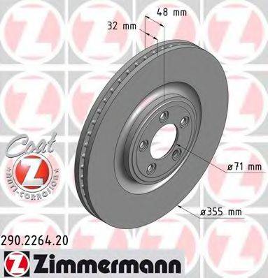 гальмівний диск ZIMMERMANN 290.2264.20