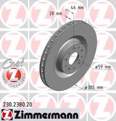 гальмівний диск ZIMMERMANN 230.2380.20