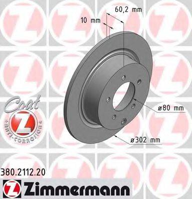 гальмівний диск ZIMMERMANN 380.2112.20