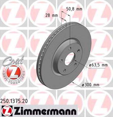 гальмівний диск ZIMMERMANN 250.1375.20