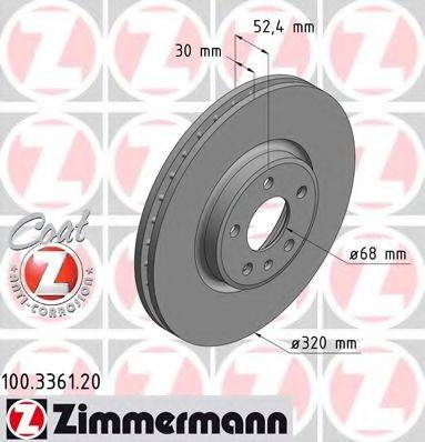 Тормозной диск ZIMMERMANN 100.3361.20