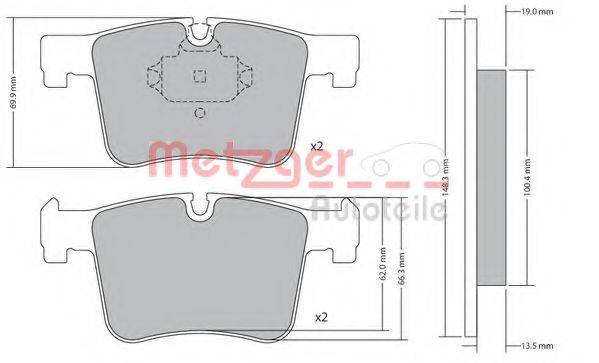 METZGER 1170469 Комплект гальмівних колодок, дискове гальмо