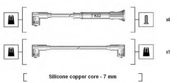 MAGNETI MARELLI 941075270562 Комплект дротів запалення