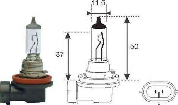 Лампа накаливания, фара дальнего света; Лампа накаливания, основная фара; Лампа накаливания MAGNETI MARELLI 002549100000