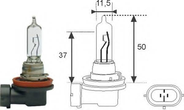 Лампа накаливания, фара дальнего света; Лампа накаливания, основная фара; Лампа накаливания MAGNETI MARELLI 002548100000